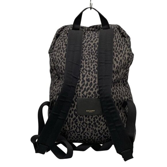 SAINT LAURENT PARIS Hunting Lock Sack Gray Black Nylon Leather 378-060325 - Picture 2 of 14